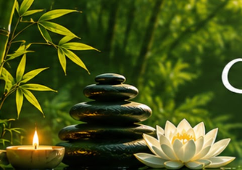 A candle, zen stones and a white lotus — the visual universe of the project
